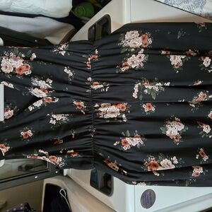 Torrid Black Dress with Pink Floral Design